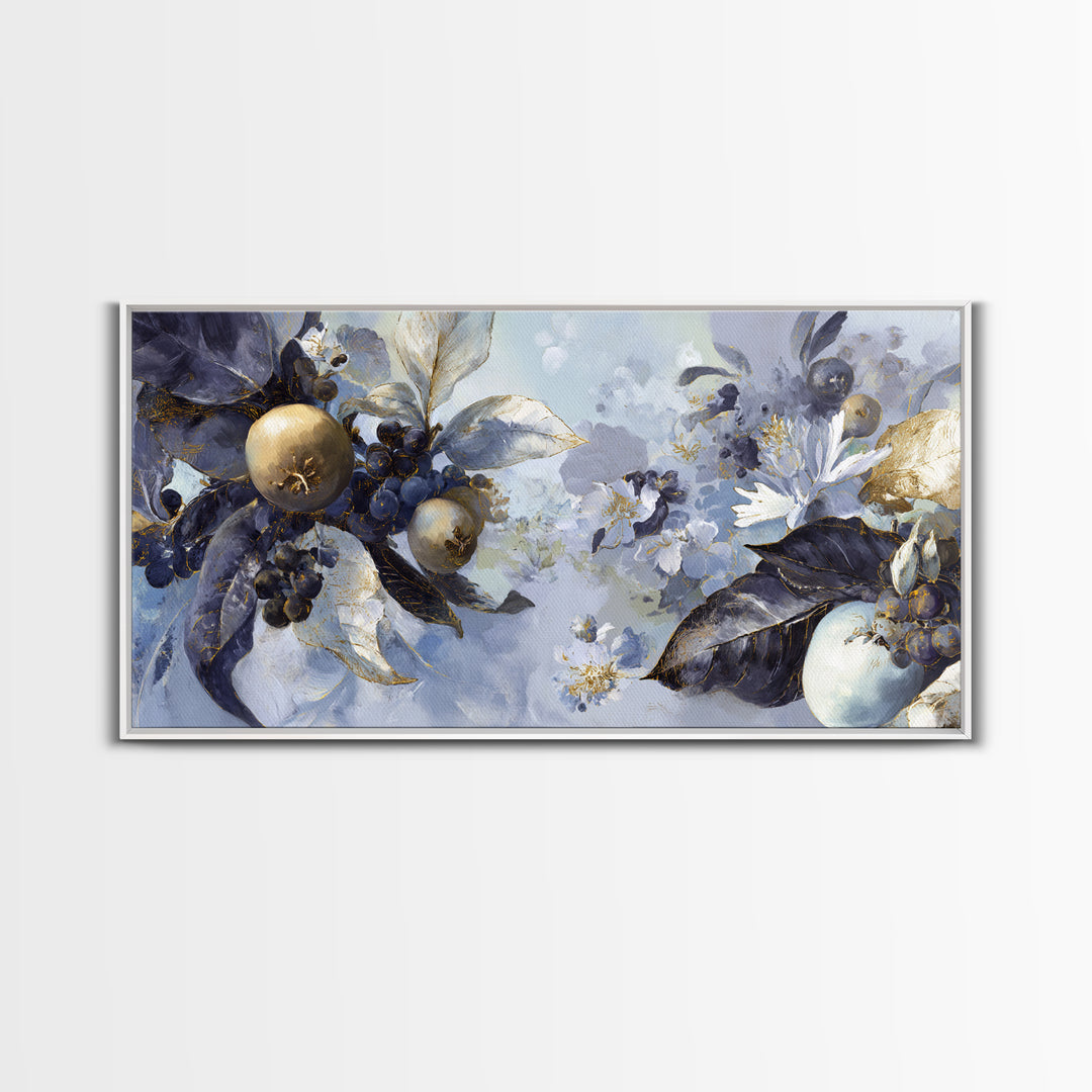 Rococo Fruit Feast Framed Canvas Print, Maximalist Art, Digital Prints, Living Room Decor, Fine Art, Maximal, Abstract Wall Art, MAX-2x1-83