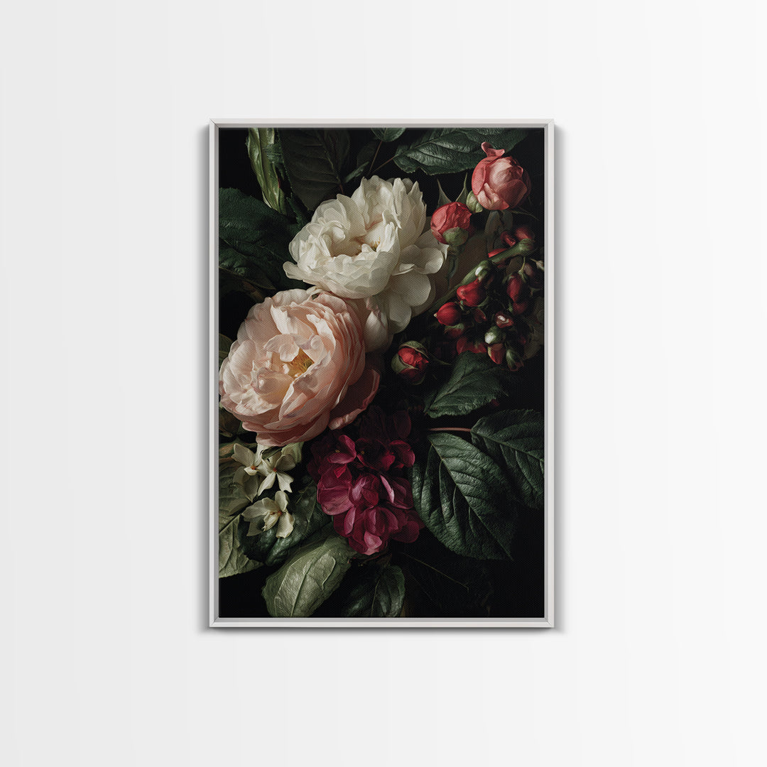 Baroque Roses Mixed Canvas Print, Maximalist Art, Wall Art, Living Room Decor, Abstract Art, Maximal, Printable Art, MAX-2x3-14