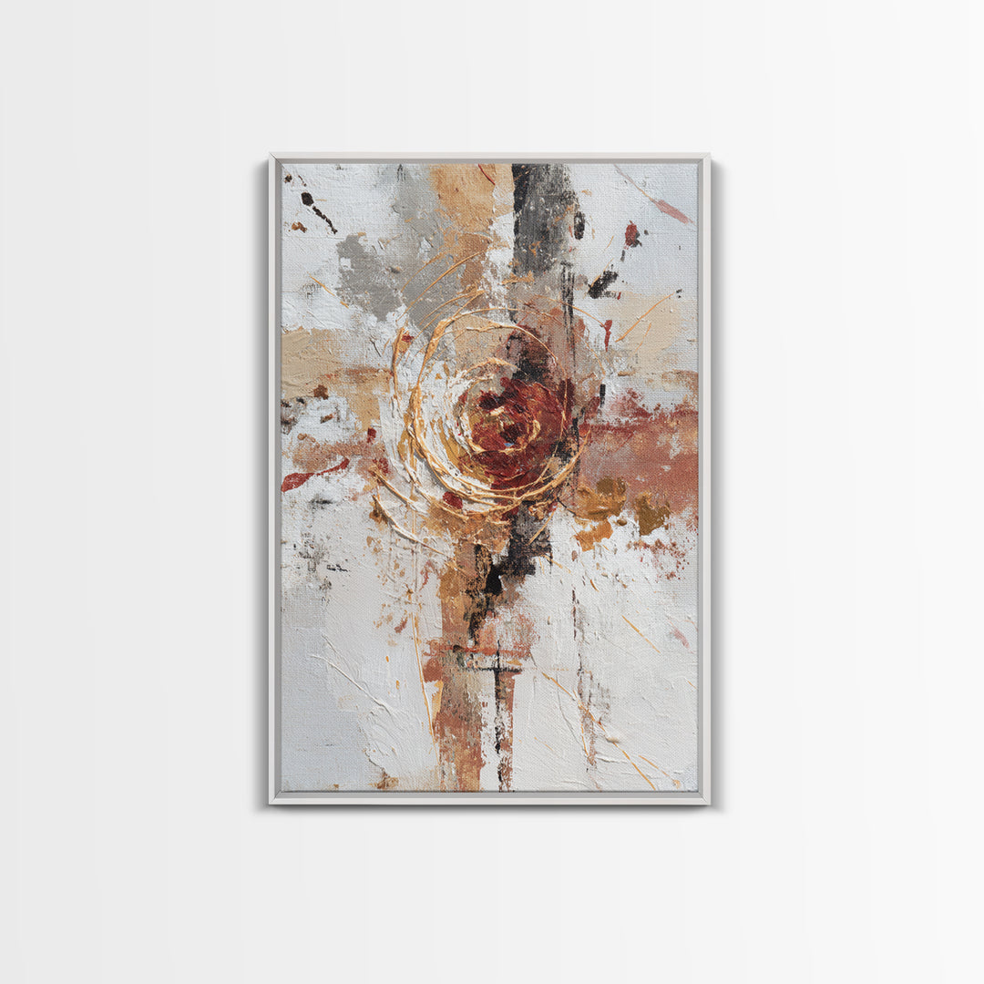 Chaotic Joyful Abstract Framed Canvas Print, Maximalist Art, Minimalist Decor, Living Room Decor, Maximal, Art Nouveau, MAX-2x3-6