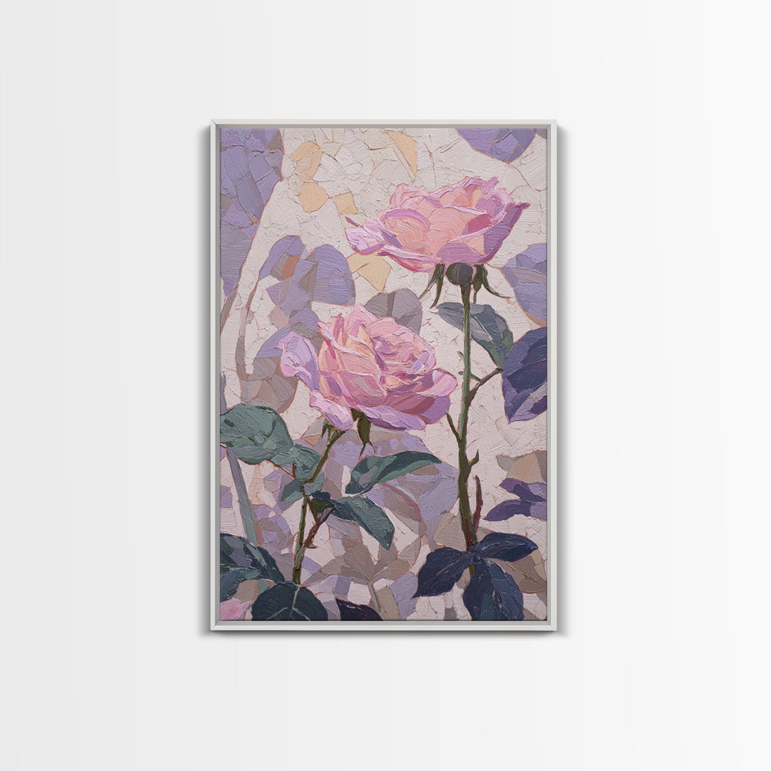 Baroque Roses Mixed Canvas Print, Maximalist Art, Abstract Art, Living Room Decor, Fine Art, Maximal, Retro Wall Art, MAX-2x3-62