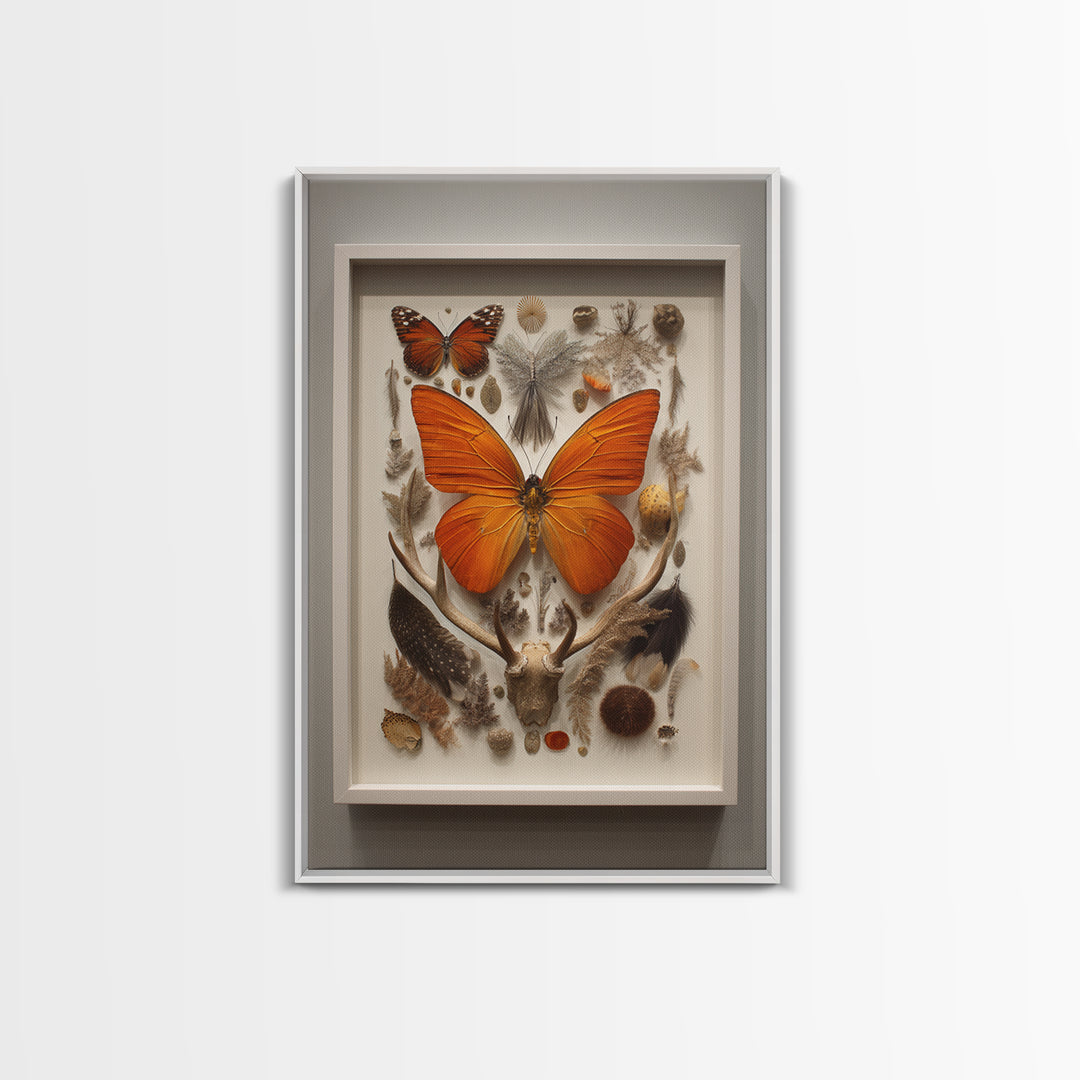 Framed Butterfly Collection Canvas Print, Maximalist Art, Printable Art, Living Room Decor, Fine Art, Maximal, Funky Wall Art, MAX-2x3-79