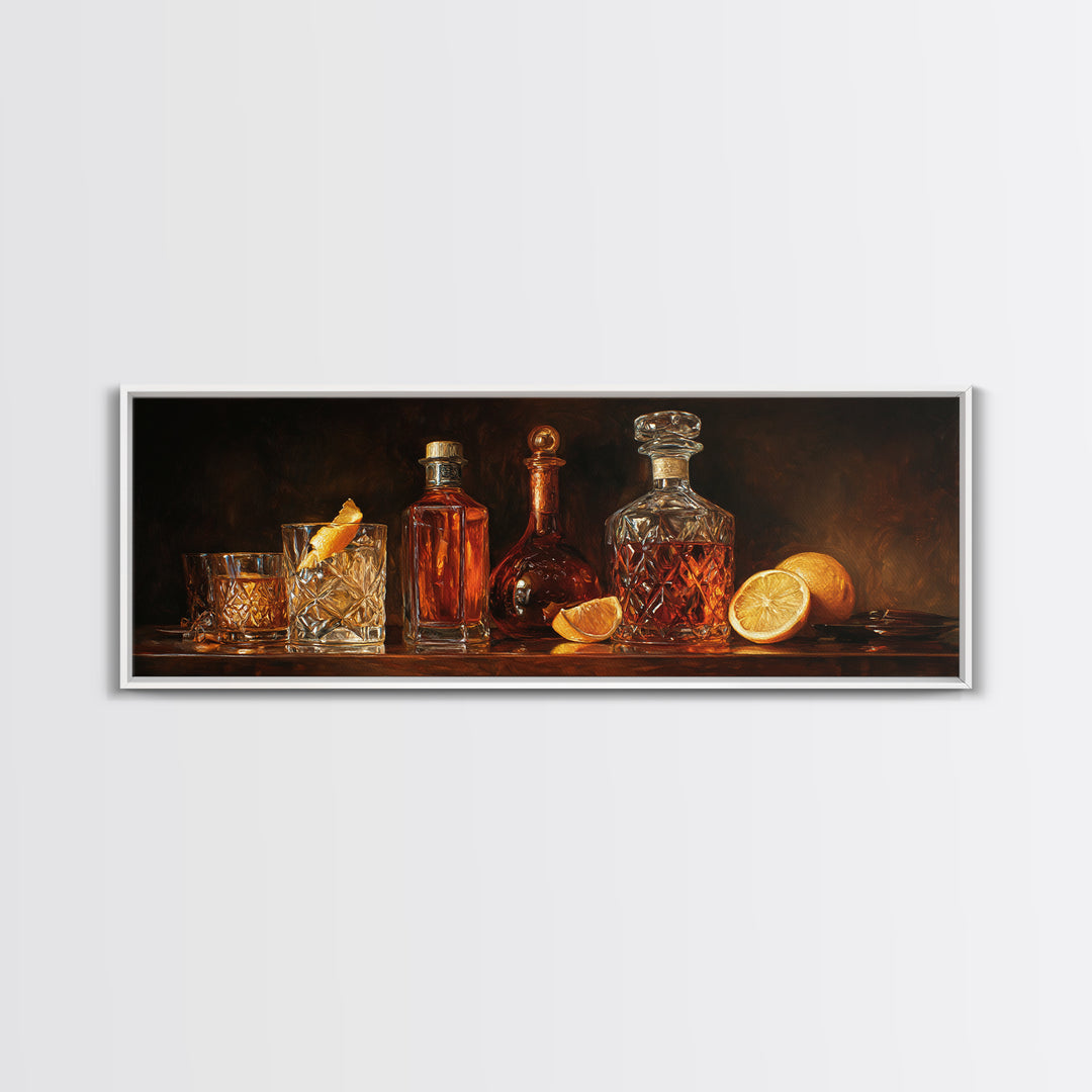 Retro Maximalist Cocktail Still Life Canvas Print, Maximalist Art, Abstract Art, Living Room Decor, Maximal, Retro Wall Art, MAX-3x1-34