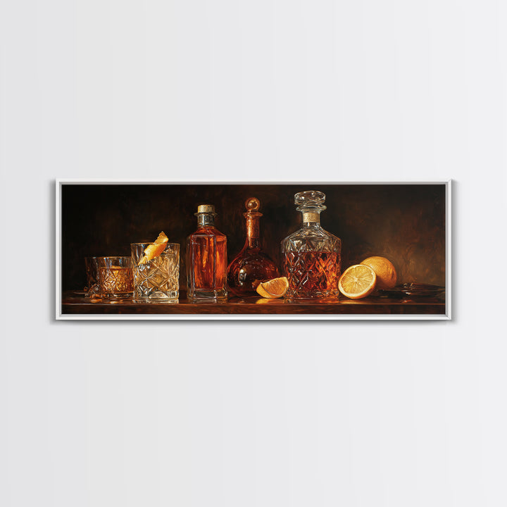 Retro Maximalist Cocktail Still Life Canvas Print, Maximalist Art, Abstract Art, Living Room Decor, Maximal, Retro Wall Art, MAX-3x1-34