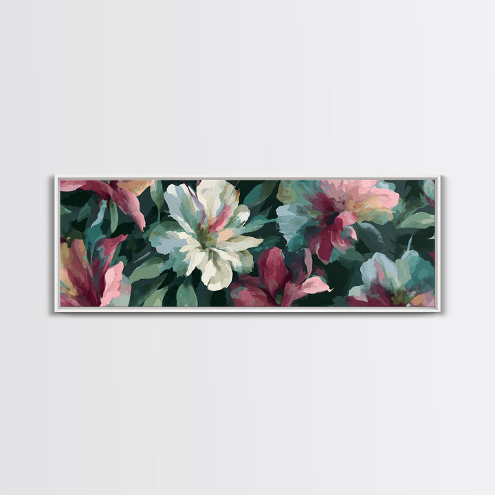 Matisse Inspired Cutouts with Vivid Floral Motifs Canvas Print, Maximalist Art, Modern Art, Living Room Decor, Oil Painting, MAX-3x1-98
