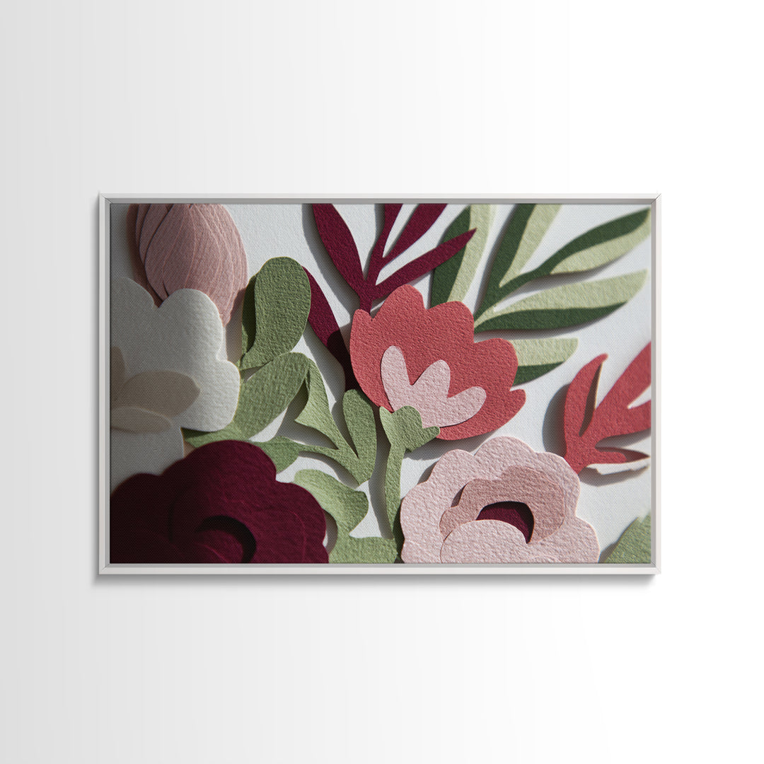 Matisse Inspired Cutouts with Vivid Floral Motifs Canvas Print, Maximalist Art, Digital Print, Living Room Decor, Maximal, MAX-3x2-14