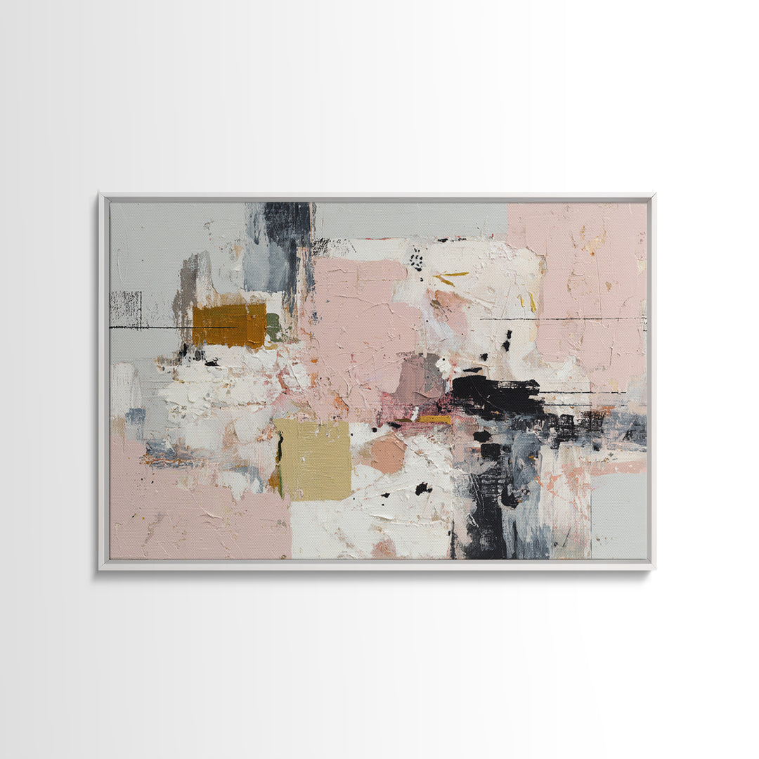 Chaotic Joyful Abstract Framed Canvas Print, Maximalist Art, Original Art, Living Room Decor, Abstract Art, Maximal, MAX-3x2-2