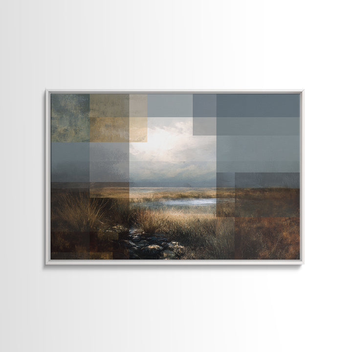 Eclectic Checkerboard Landscape Canvas Print, Maximalist Art, Moody Wall Art, Living Room Decor, Fine Art, Maximal, MAX-3x2-33