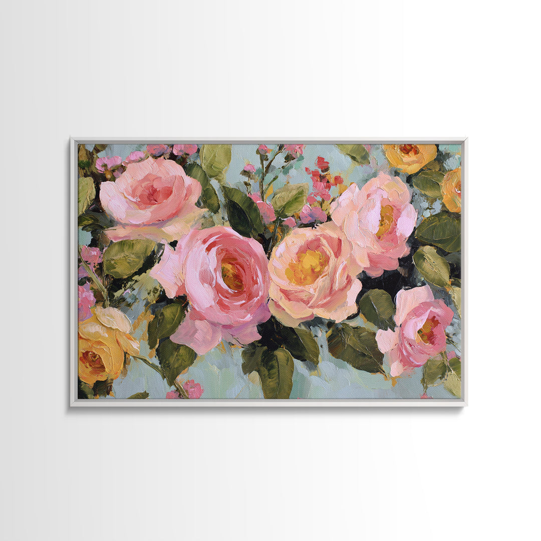Baroque Roses Mixed Canvas Print, Maximalist Art, Living Room Wall Art, Living Room Decor, Abstract Art, Maximal, Boho Decor, MAX-3x2-34