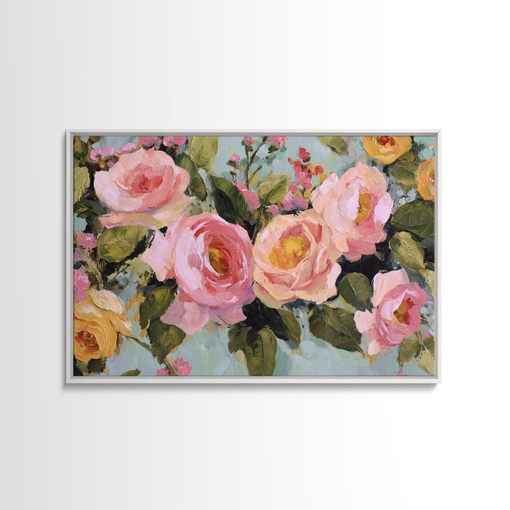 Baroque Roses Mixed Canvas Print, Maximalist Art, Living Room Wall Art, Living Room Decor, Abstract Art, Maximal, Boho Decor, MAX-3x2-34