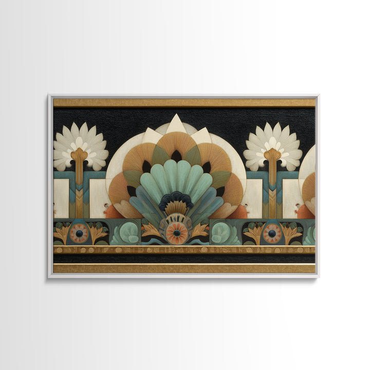 Folk Art Animal Parade Framed Canvas Print, Maximalist Art, Art Prints, Living Room Decor, Maximal, Dark Academia Decor, MAX-3x2-92