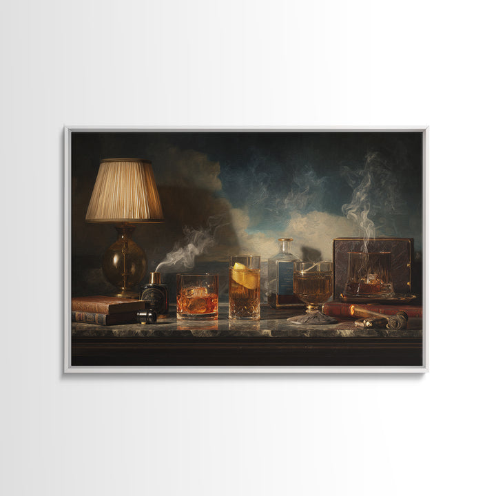 Retro Maximalist Cocktail Still Life Canvas Print, Maximalist Art, Funky Wall Art, Living Room Decor, Abstract Art, Maximal, MAX-3x2-94