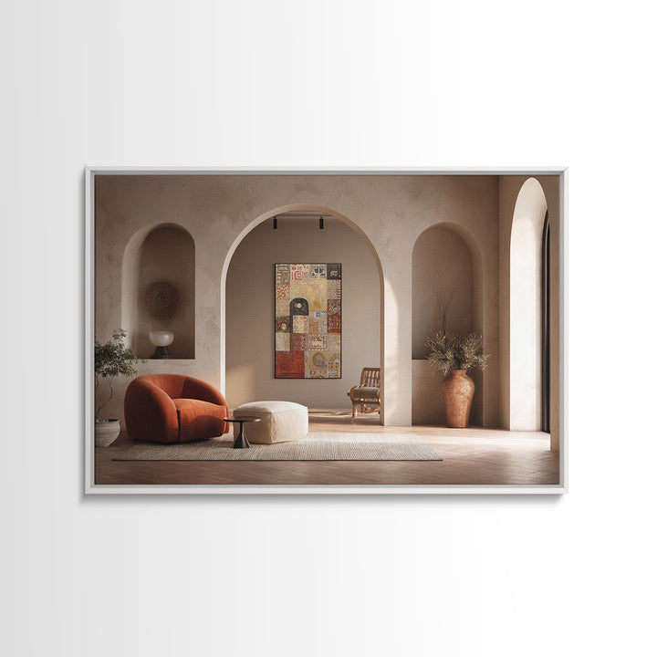 Ornamental Arch Filled Framed Canvas Print, Maximalist Art, Original Art, Living Room Decor, Fine Art, Maximal, Modern Wall Art, MAX-3x2-95