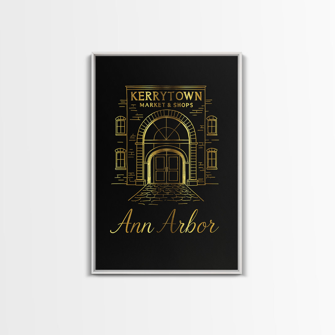 Ann Arbor Travel Poster, Canvas Print, Dark Minimalist Wall Art, Ann Arbor Poster Print, Wanderlust Decor, City Travel Prints, Design 3