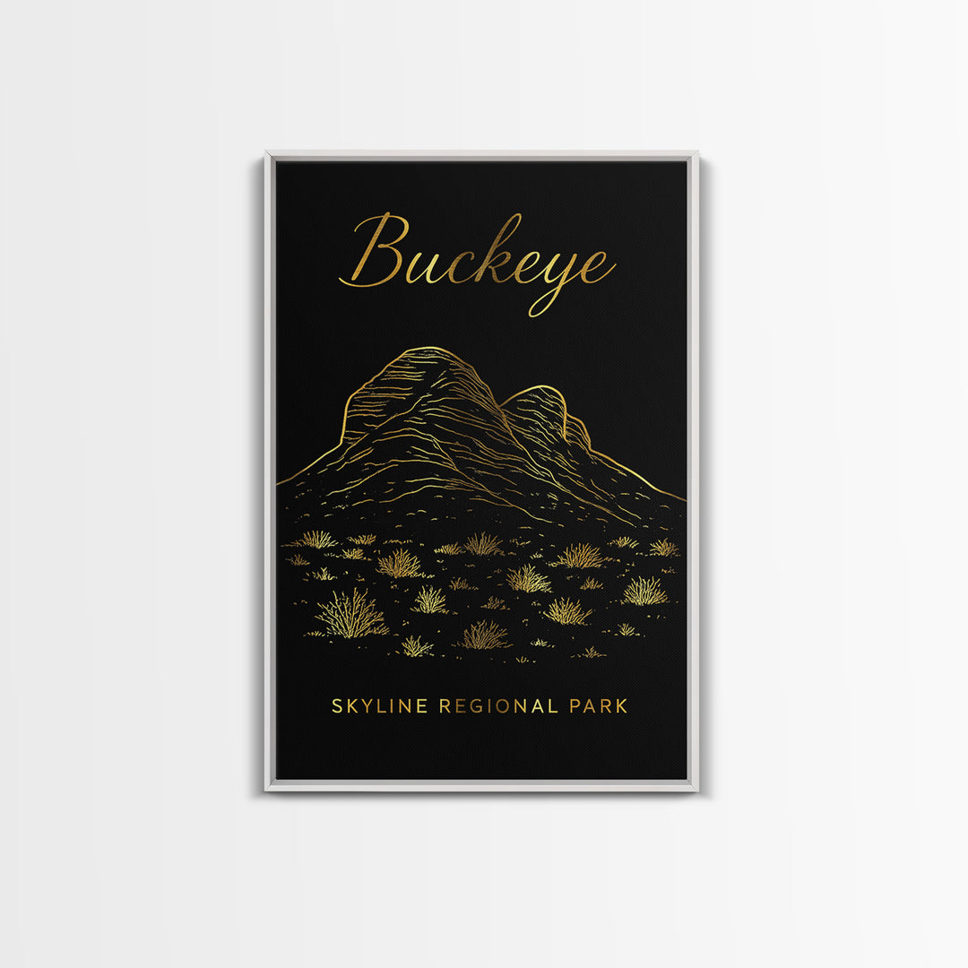 Buckeye Arizona Travel Poster, Canvas Print, Black Gold Minimalist Art, Buckeye Wall Art, Vintage City Art, Wall Art, Travel Wall Art
