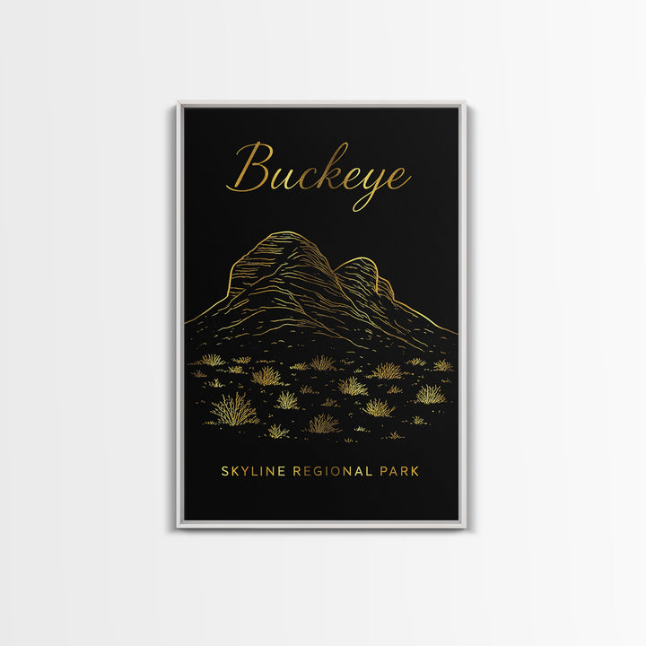 Buckeye Arizona Travel Poster, Canvas Print, Black Gold Minimalist Art, Buckeye Wall Art, Vintage City Art, Wall Art, Travel Wall Art