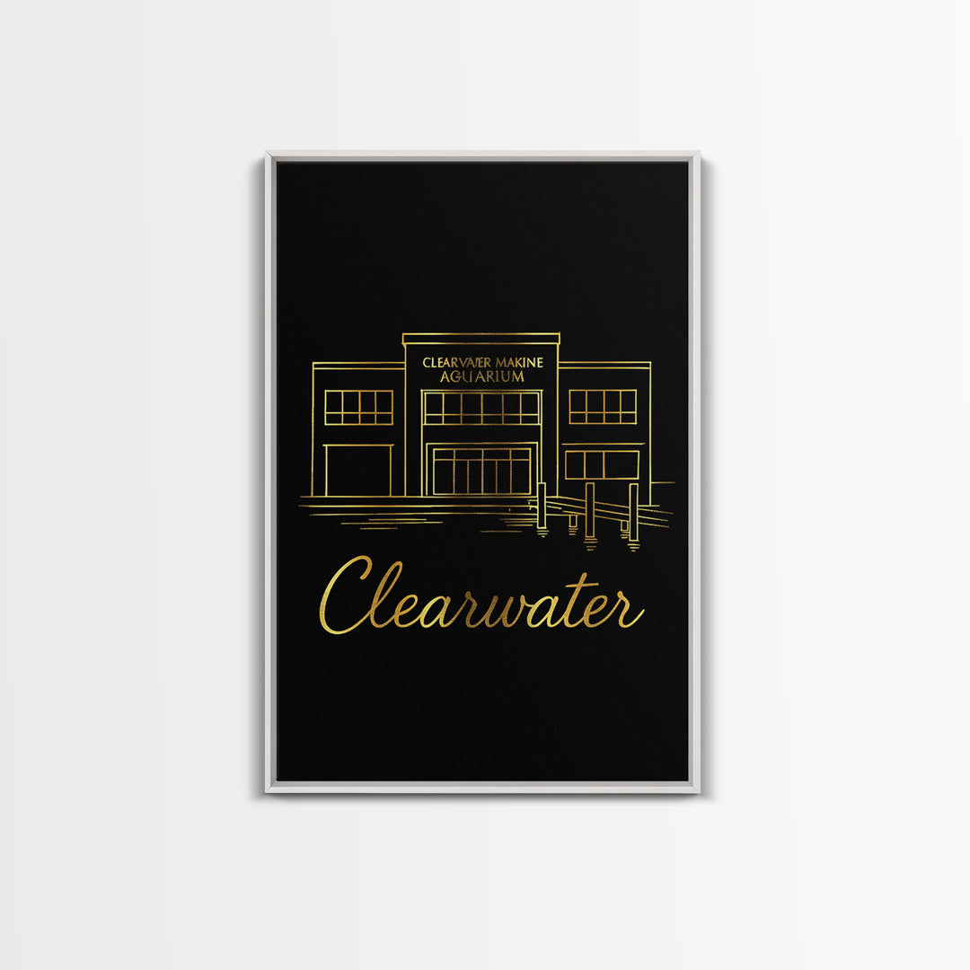 Clearwater Florida Travel Poster, Canvas Print, Dark Minimalist Wall Art, Clearwater Art Print, Travel Poster Art, Living Room Wall Art
