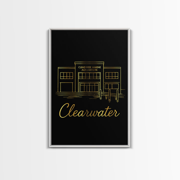 Clearwater Florida Travel Poster, Canvas Print, Dark Minimalist Wall Art, Clearwater Art Print, Travel Poster Art, Living Room Wall Art