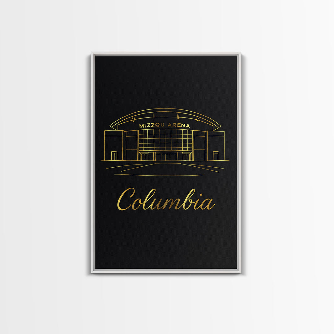 Columbia South Carolina Travel Poster, Canvas Print, Black Gold Minimalist Art, Columbia City Art, Travel Wall Art, Travel Print