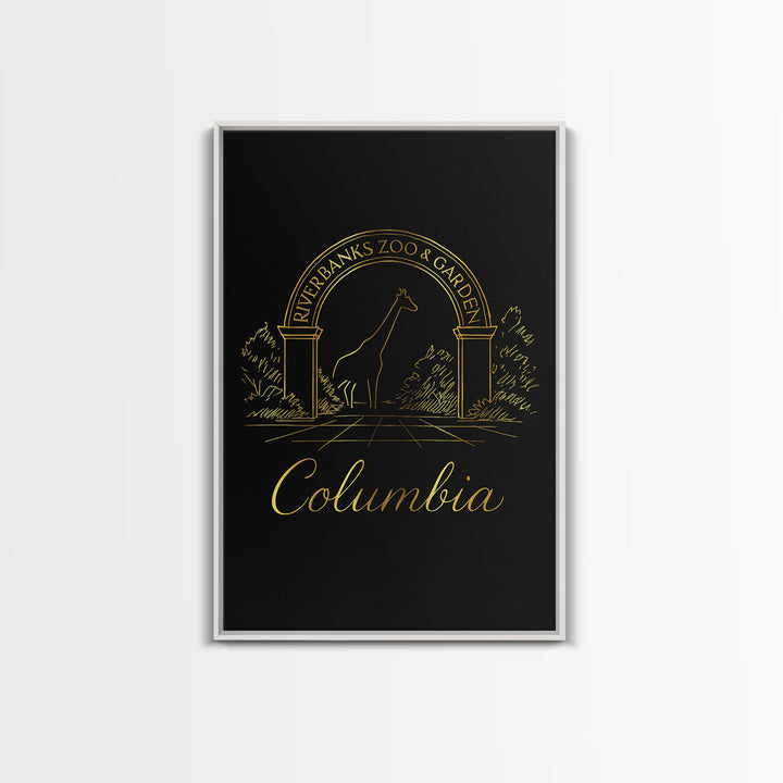 Columbia Travel Poster, Canvas Print, Gold Outline Poster Art, Columbia Art Print, City Illustration, Travel Wall Decor, Travel Poster Set