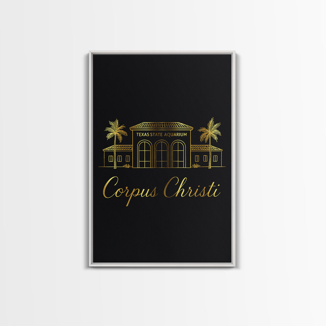 Corpus Christi Travel Poster, Canvas Print, Dark Minimalist Wall Art, Corpus Christi Travel Art, Travel Art Print, Travel Wall Art