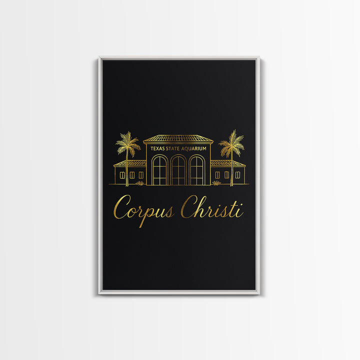 Corpus Christi Travel Poster, Canvas Print, Dark Minimalist Wall Art, Corpus Christi Travel Art, Travel Art Print, Travel Wall Art