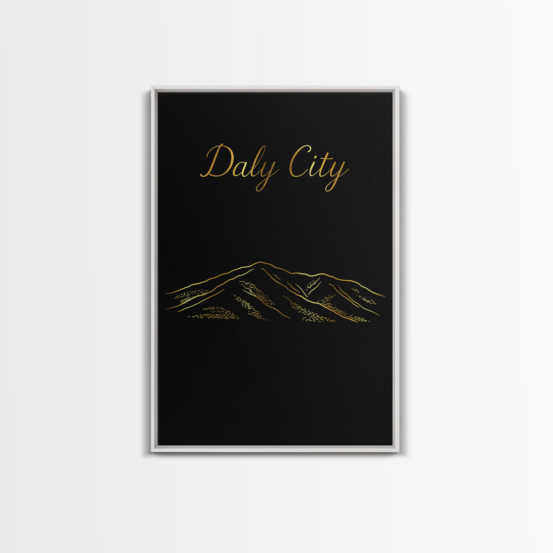 Daly City California Travel Poster, Canvas Print, Dark Minimalist Wall Art, Daly Art Print, Poster Art, Retro Travel Print, Poster Print