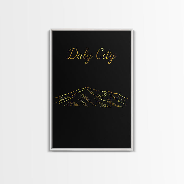 Daly City California Travel Poster, Canvas Print, Dark Minimalist Wall Art, Daly Art Print, Poster Art, Retro Travel Print, Poster Print