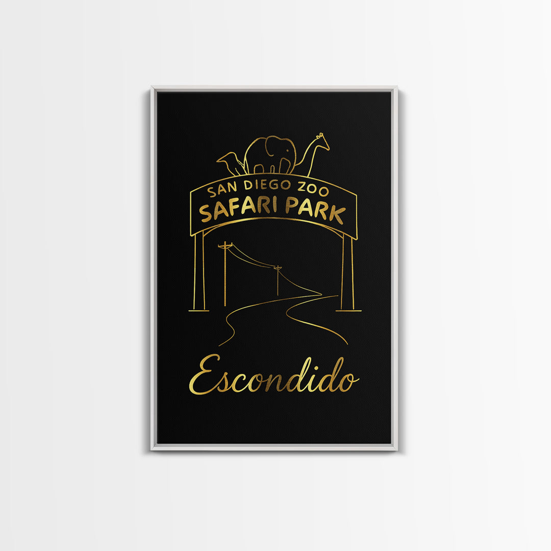 Escondido Travel Poster, Canvas Print, Dark Minimalist Wall Art, Escondido Poster Print, Modern Wall Decor, Living Room Wall Art