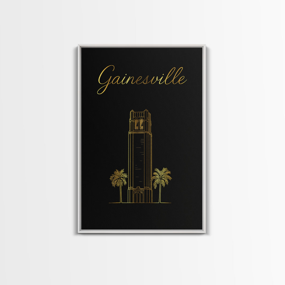 Gainesville Florida Travel Poster, Canvas Print, Dark Minimalist Wall Art, Gainesville Travel Art, Eclectic Wall Decor, Travel Poster Set