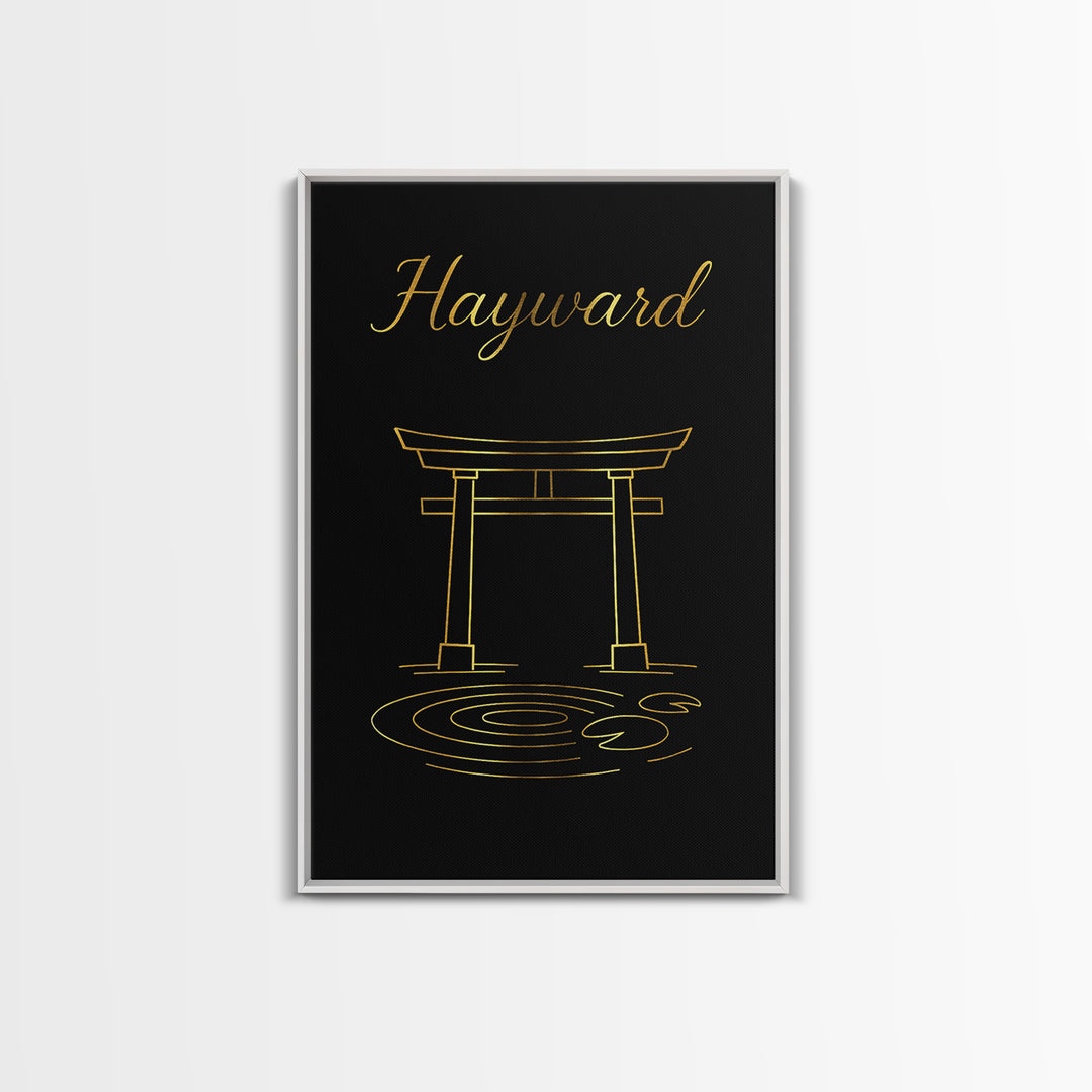 Hayward Travel Poster, Framed Canvas Print, Dark Minimalist Wall Art, Hayward Poster Print, Travel Art Print, Vintage Travel Art