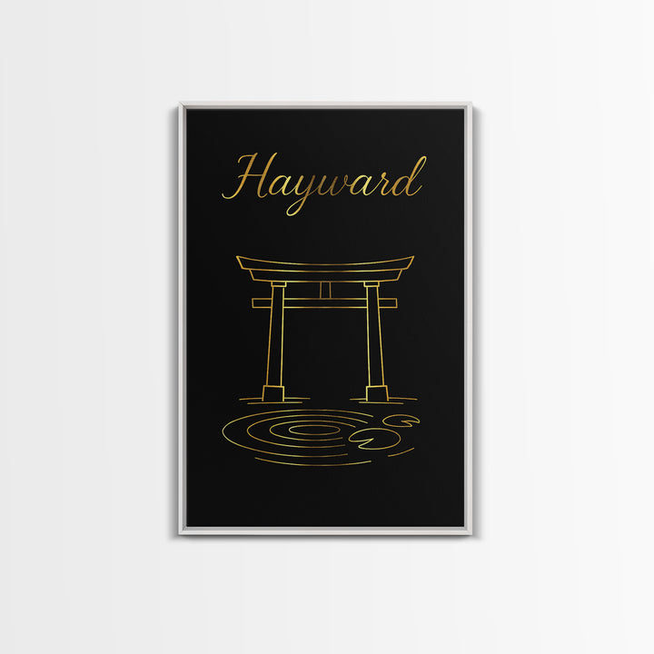 Hayward Travel Poster, Framed Canvas Print, Dark Minimalist Wall Art, Hayward Poster Print, Travel Art Print, Vintage Travel Art