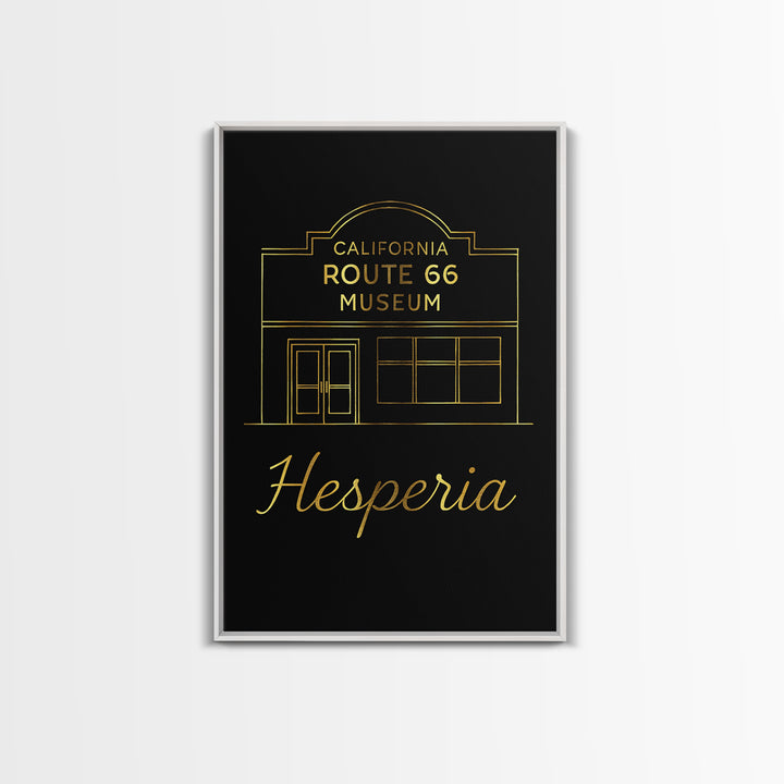 Hesperia California Travel Poster, Canvas Print, Gold Outline Poster Art, Hesperia Poster Print, Fine Art Print, Office Decor, Wall Decor