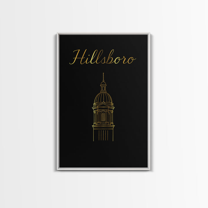 Hillsboro Oregon Travel Poster, Canvas Print, Dark Minimalist Wall Art, Hillsboro Poster Print, Poster Art, Travel Wall Art, Travel Gift