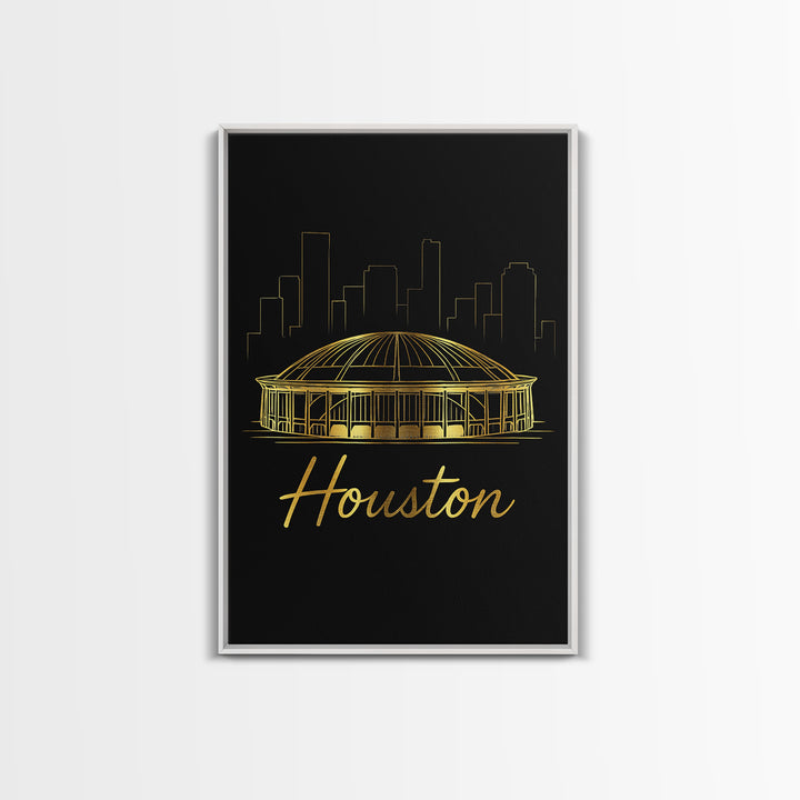 Houston Texas Travel Poster, Canvas Print, Dark Minimalist Wall Art, Houston City Art, Travel Wall Art, Retro Travel Print, Poster Print