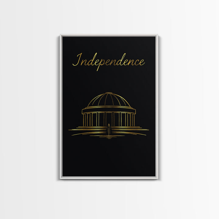 Independence Travel Poster, Canvas Print, Dark Minimalist Wall Art, Independence Travel Art, Fine Art Print, Gift For Travelers