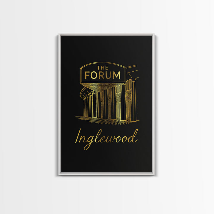 Inglewood California Travel Poster, Canvas Print, Dark Minimalist Wall Art, Inglewood Travel Art, Wall Decor, Gift For Travelers, Wall Art