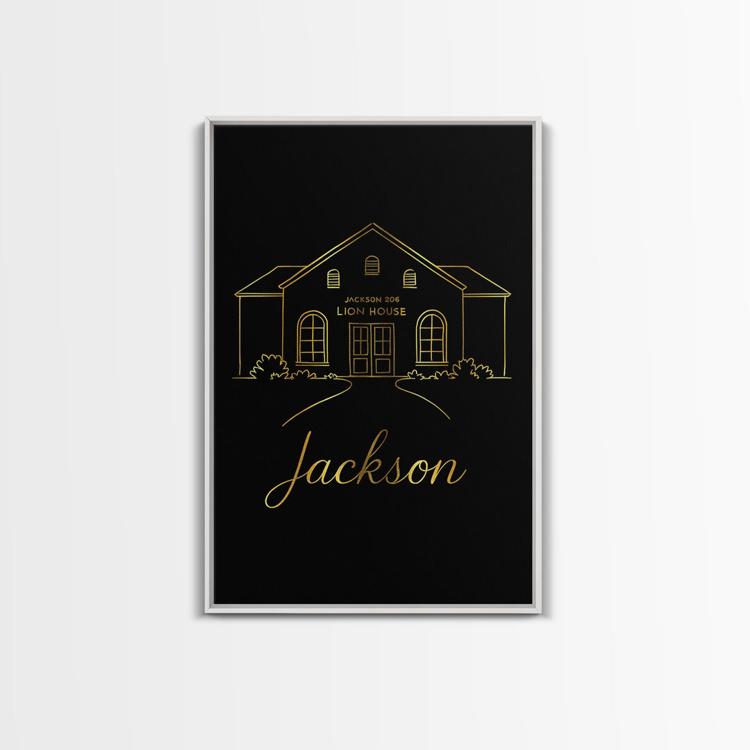 Jackson Mississippi Travel Poster, Canvas Print, Minimalist Gold Line Art, Jackson Art Print, Gift For Travelers, Office Decor
