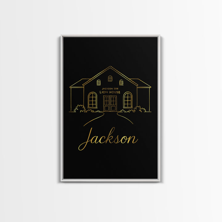 Jackson Mississippi Travel Poster, Canvas Print, Minimalist Gold Line Art, Jackson Art Print, Gift For Travelers, Office Decor