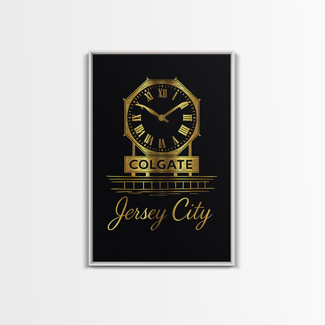Jersey City New Jersey Travel Poster, Canvas Print, Gold Outline Poster Art, Jersey City Wall Art, Travel Wall Art, Travel Print, Wall Art