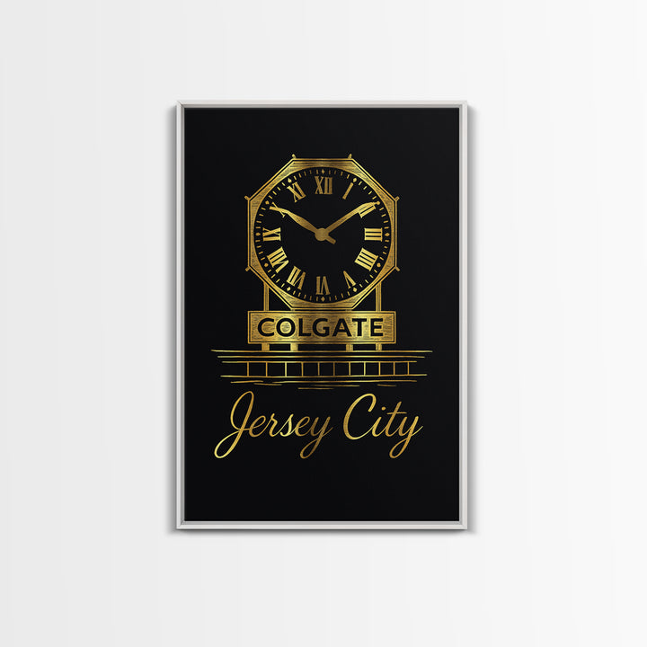 Jersey City New Jersey Travel Poster, Canvas Print, Gold Outline Poster Art, Jersey City Wall Art, Travel Wall Art, Travel Print, Wall Art