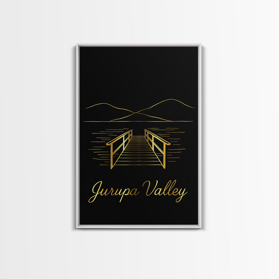 Jurupa Valley Travel Poster, Canvas Print, Dark Minimalist Wall Art, Jurupa Valley Wall Art, Mid Century Wall Art, Travel Wall Decor