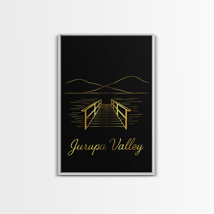 Jurupa Valley Travel Poster, Canvas Print, Dark Minimalist Wall Art, Jurupa Valley Wall Art, Mid Century Wall Art, Travel Wall Decor