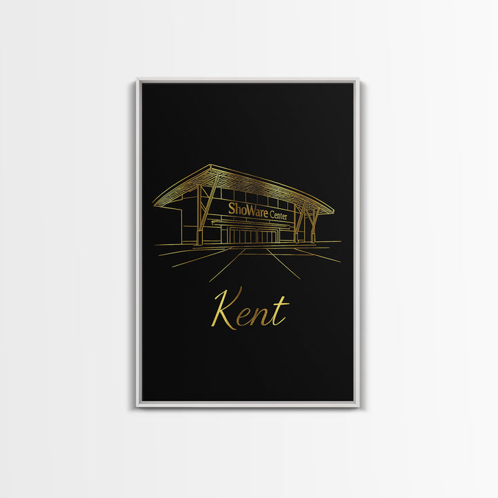 Kent Washington Travel Poster, Canvas Print, Dark Minimalist Wall Art, Kent Wall Art, Travel Poster Art, Travel Art Print, Travel Wall Art
