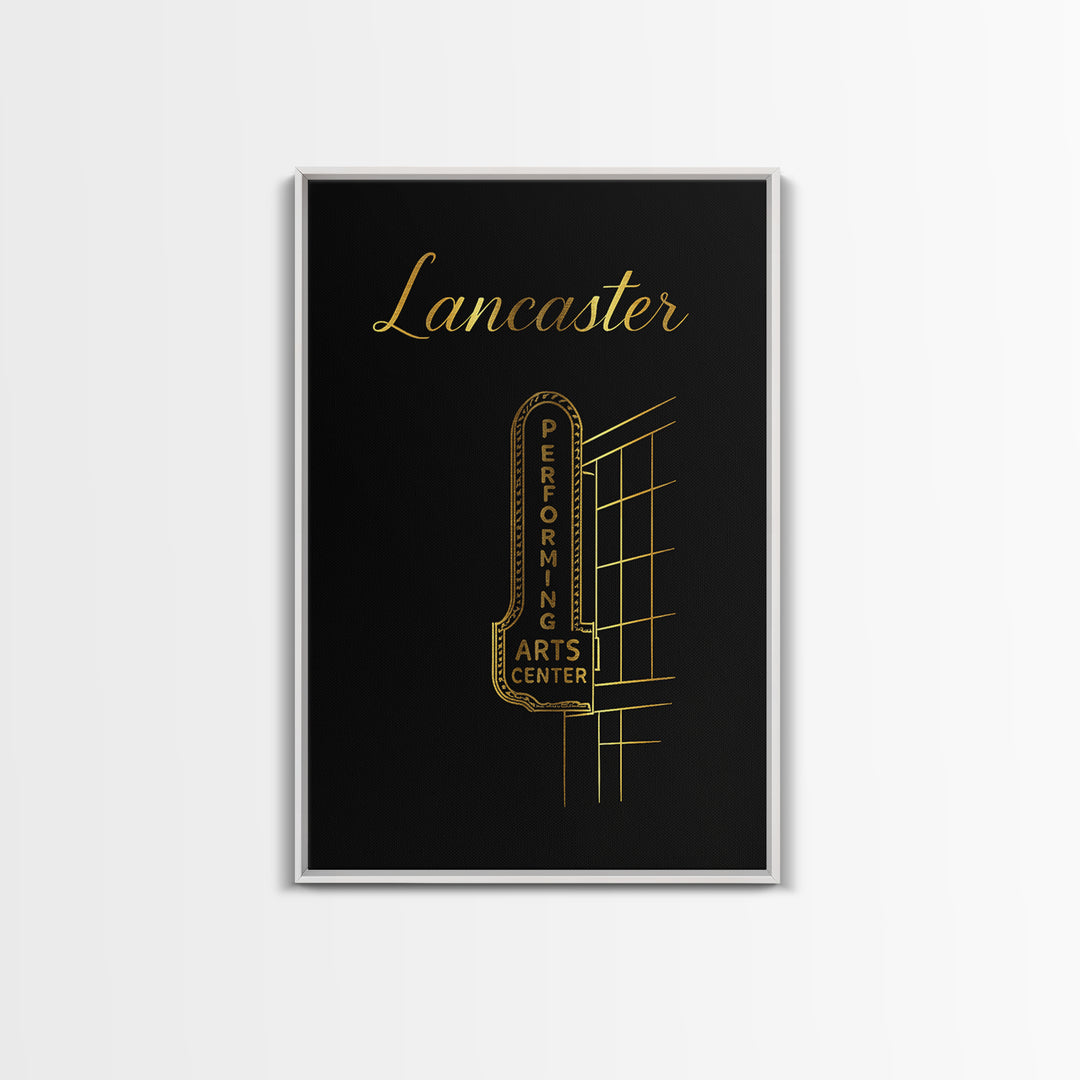 Lancaster Travel Poster, Framed Canvas Print, Dark Minimalist Wall Art, Lancaster Art Print, Vintage Travel Art, Vintage Travel Print