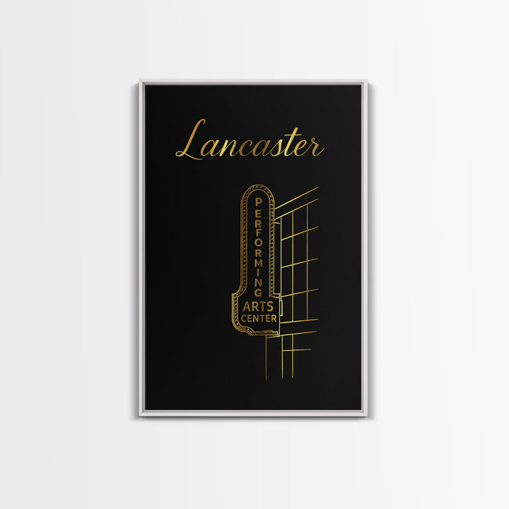 Lancaster Travel Poster, Framed Canvas Print, Dark Minimalist Wall Art, Lancaster Art Print, Vintage Travel Art, Vintage Travel Print