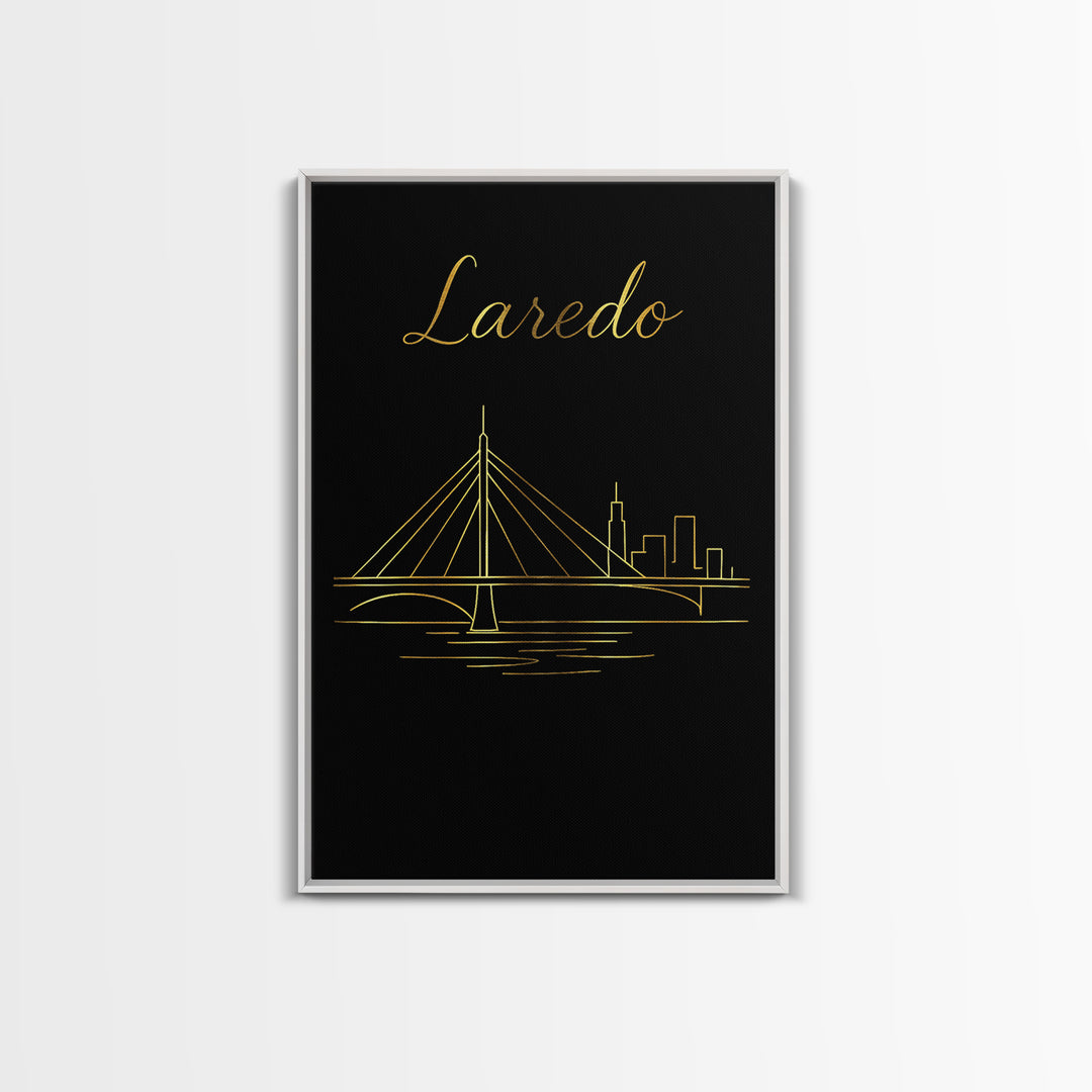 Laredo Texas Travel Poster, Canvas Print, Dark Minimalist Wall Art, Laredo City Art, Fine Art Print, Travel Poster Set, Home Office Decor