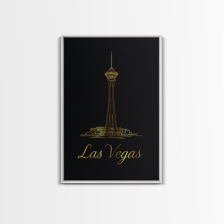 Las Vegas Travel Poster, Canvas Print, Minimalist Gold Line Art, Las Vegas Wall Art, Travel Poster Set, Living Room Wall Art, Home Decor