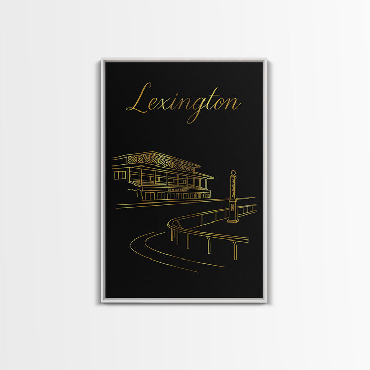Lexington Kentucky Travel Poster, Canvas Print, Black Gold Minimalist Art, Lexington Poster Print, Vintage City Poster, Art Print, Design 1