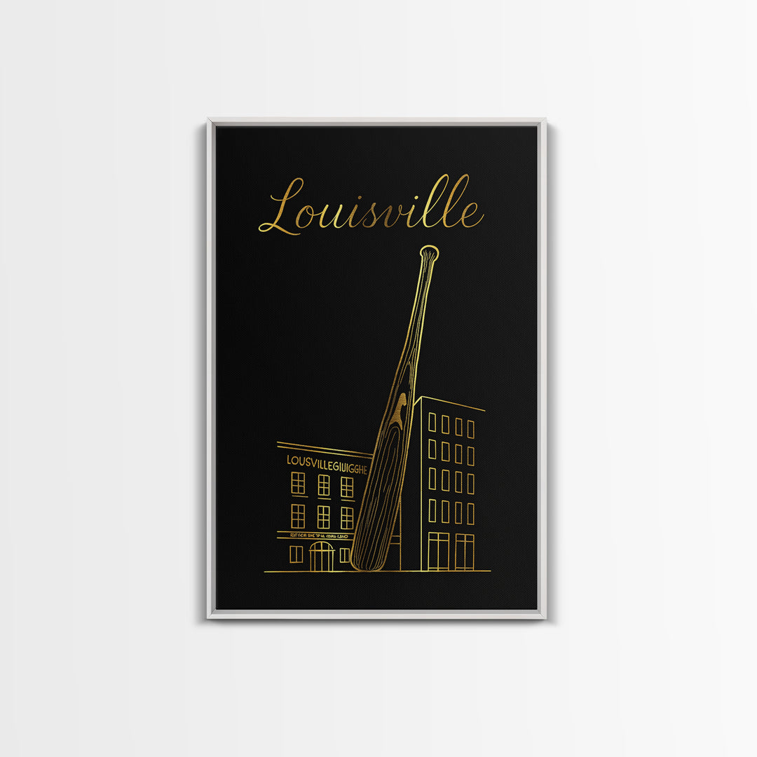 Louisville Kentucky Travel Poster, Canvas Print, Black Gold Minimalist Art, Louisville Art Print, Travel Poster Set, Art Print