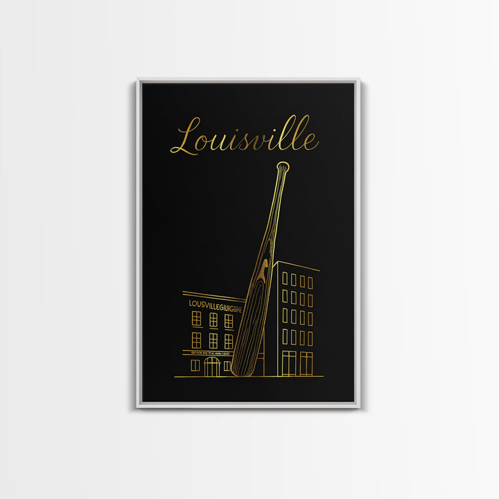 Louisville Kentucky Travel Poster, Canvas Print, Black Gold Minimalist Art, Louisville Art Print, Travel Poster Set, Art Print